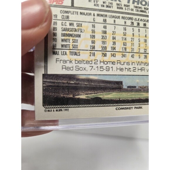 1992 Topps - Gold #555 Frank Thomas - Picture 6 of 7